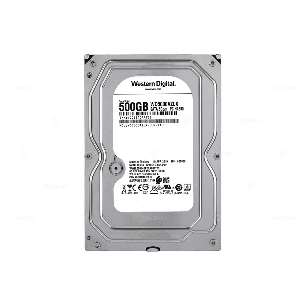 WD5000AZLX-00K2TA0 WD HDD 500GB 7.2K SATA 6G 3.5" LFF
